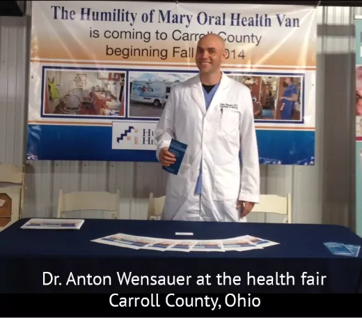 Dr. Anton Wensauer at the health fair in Carroll County, Ohio